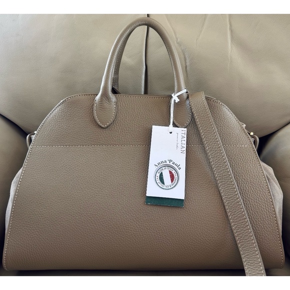 Anna Paola Handbags - NWT Anna Paola Tan Suede Leather Crossbody Tote, Made in Italy